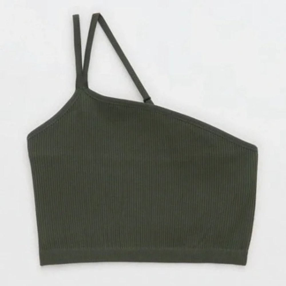 AERIE Seamless One Shoulder Longline Bralette S